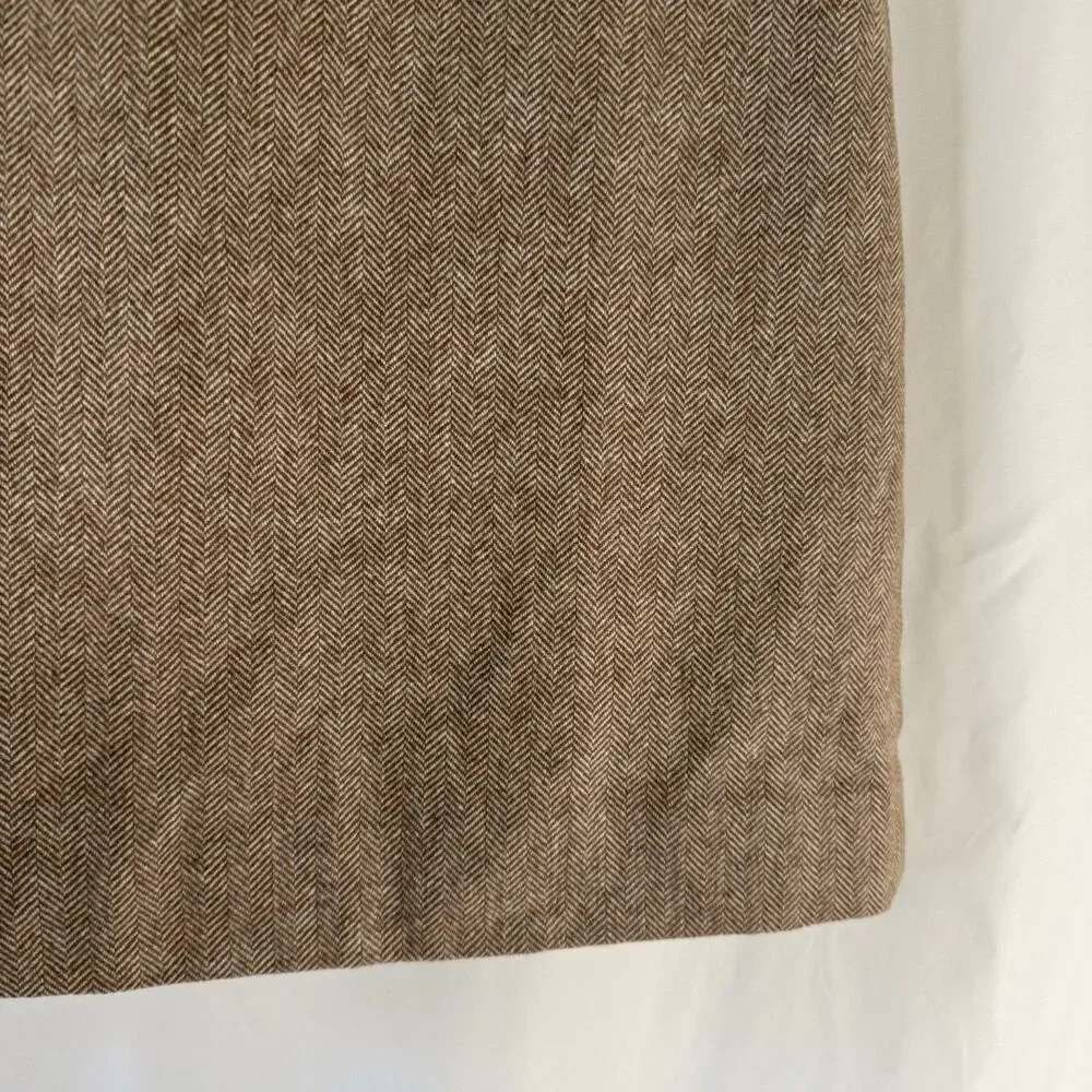 J. Crew Pencil Skirt Women's 8 Tan Brown Wool Blend Herringbone Short